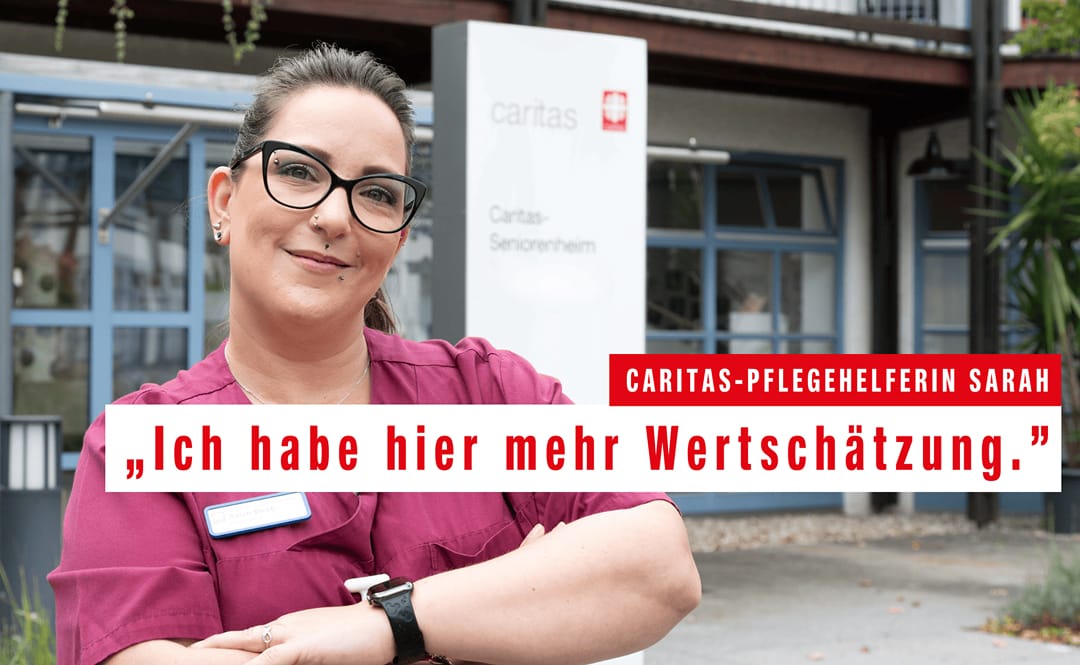 Sarahs Vorteile bei der Caritas: